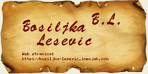Bosiljka Lešević vizit kartica